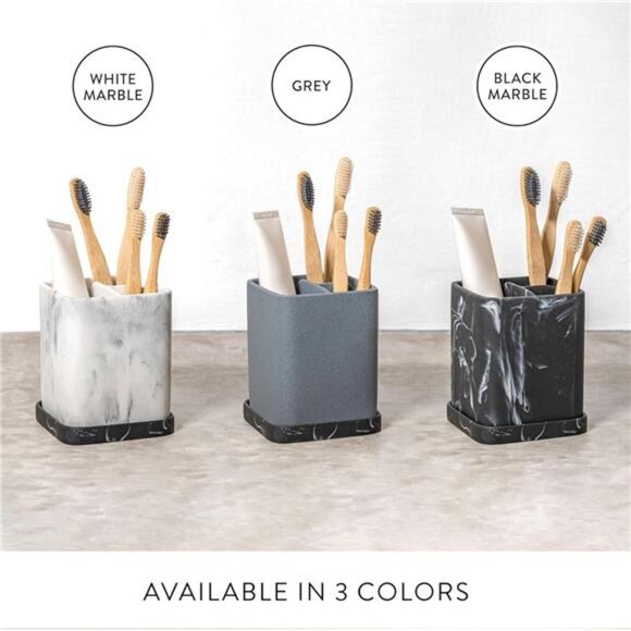 Toothbrush Holder, Marble Look, Electric Toothbrush Organizer - Picture 3 of 7